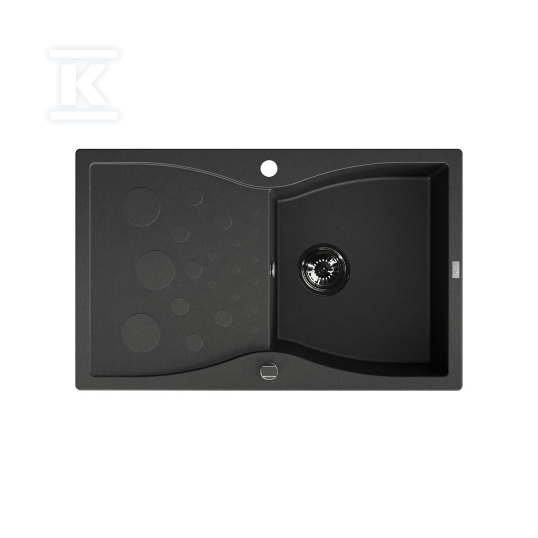 Zlew granitowy 1 komorowy MOLOKIN z ociekaczem 50x80cm z syfonem